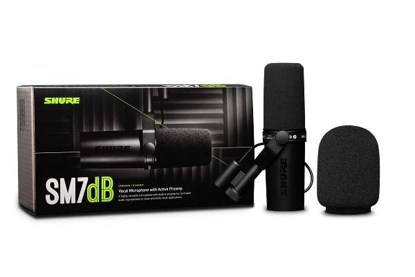 Shure SM7dB dynamic podcast microphone