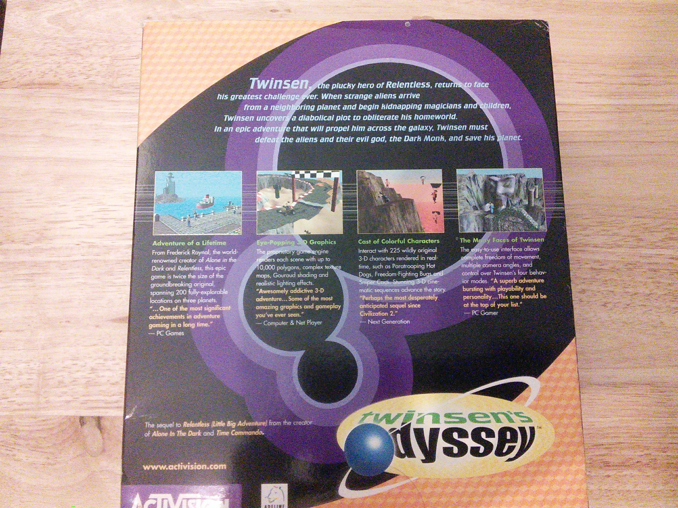 Twinsen's Odyssey box (back)